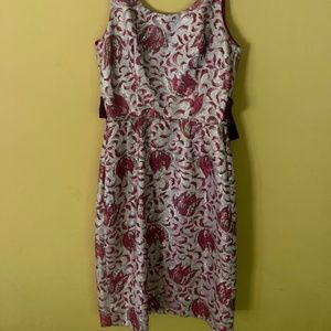 Vintage 1960's Brocade Jacquard Union Made Formal Tea Length Dress